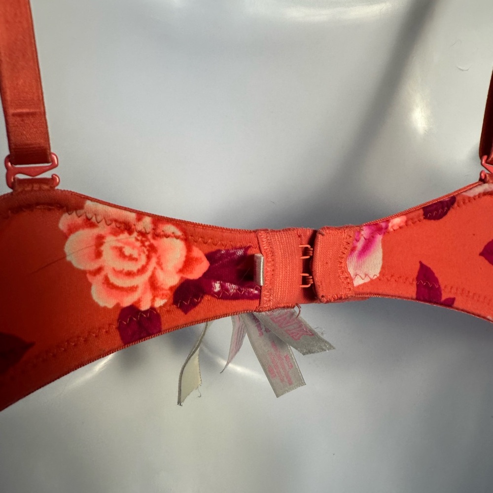 PINK Victoria’s Secret Wear Everywhere Super Push-up Floral Print Bra 34/C - Picture 4 of 12
